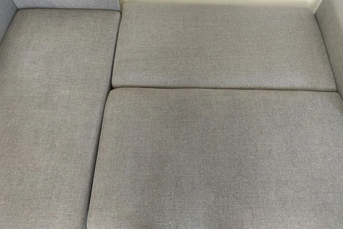 Seat cushions with spotting — after cleaning by SevenClean