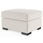 Soft beige ottoman with black feet